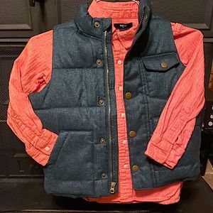 GAPKids (6-7) tweed shirt w Old Navy vest (Sz XS)